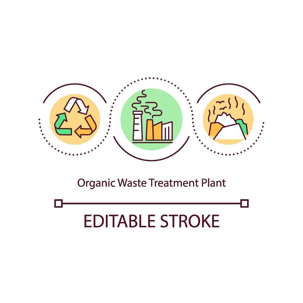 Organic waste treatment plant concept icon vector