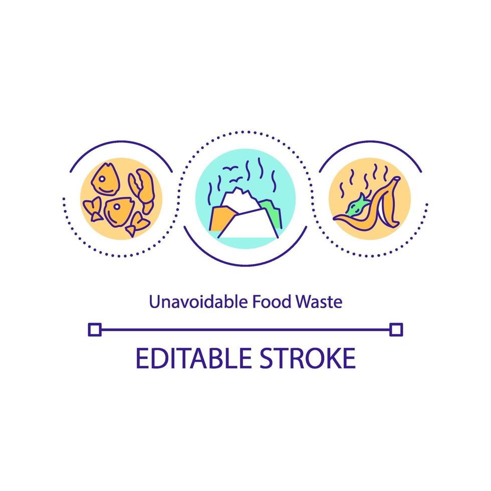 Unavoidable food waste concept icon vector