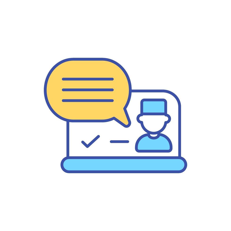 Online communication with doctor RGB color icon vector
