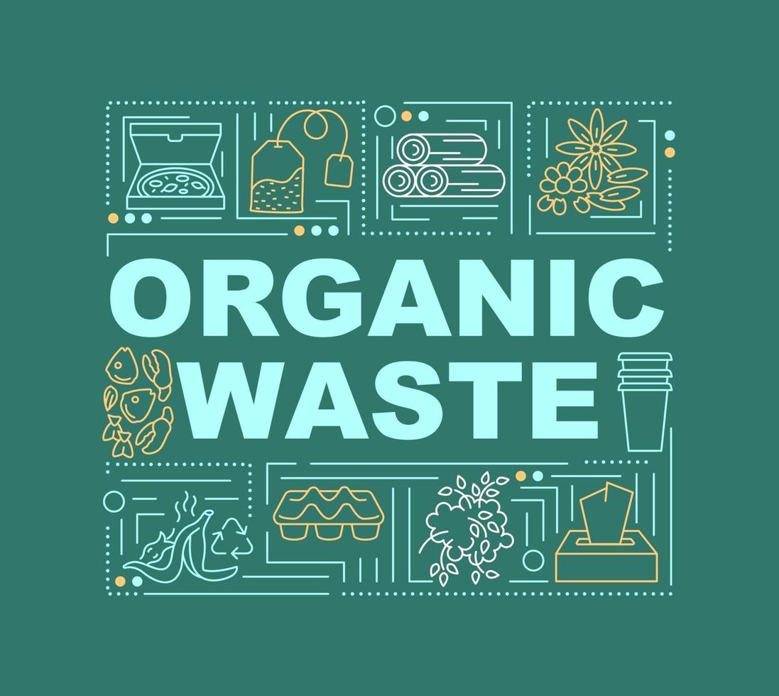 Organic waste word concepts banner vector