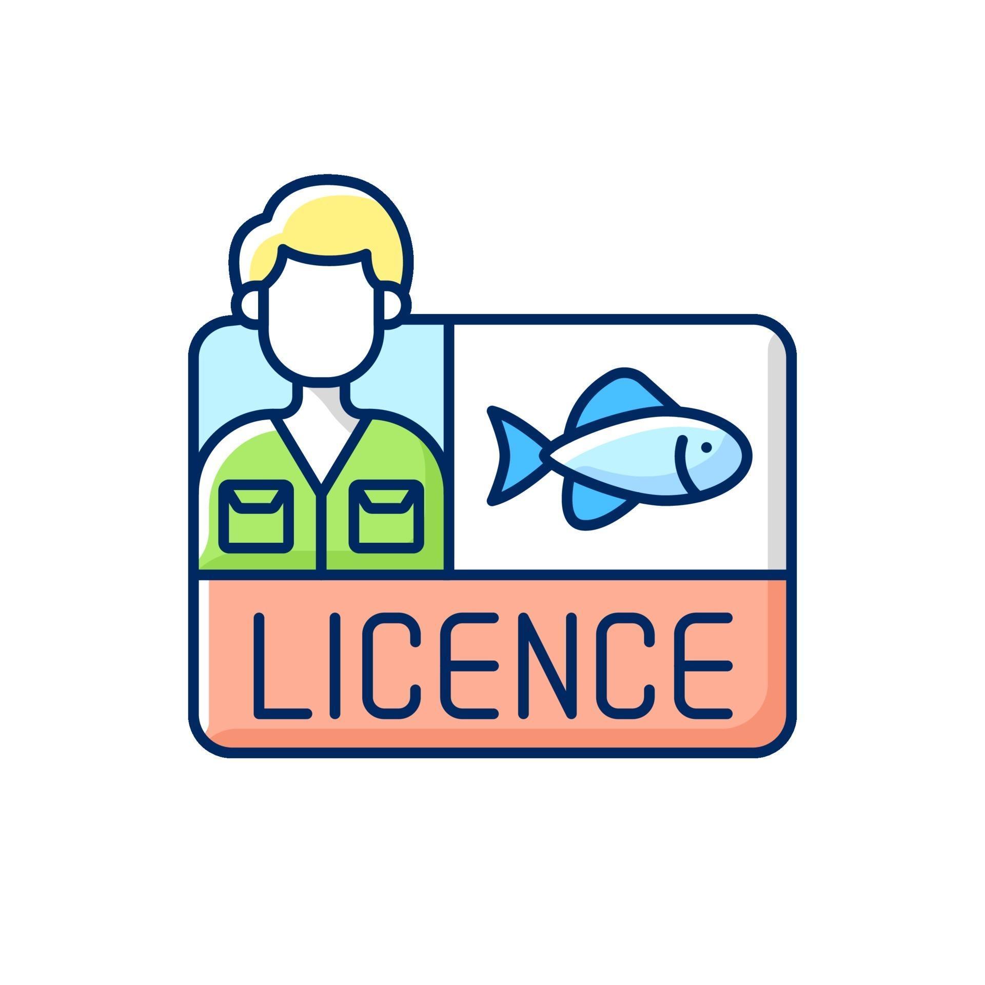 Fishing licence RGB color icon. 2062578 Vector Art at Vecteezy