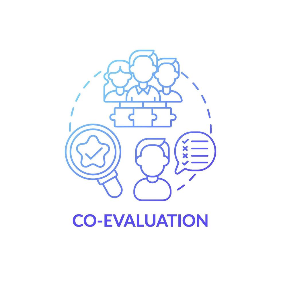 icono del concepto de co-evaluación vector