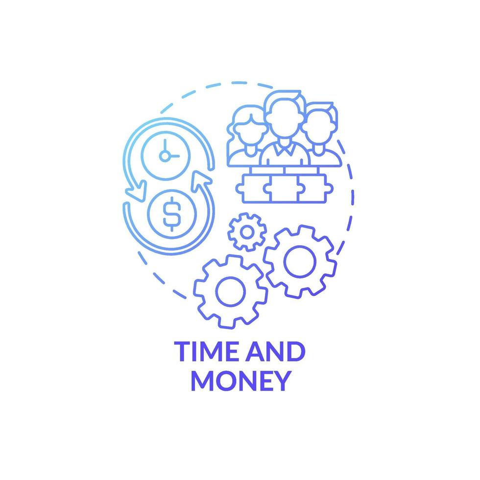 Time and money concept icon vector