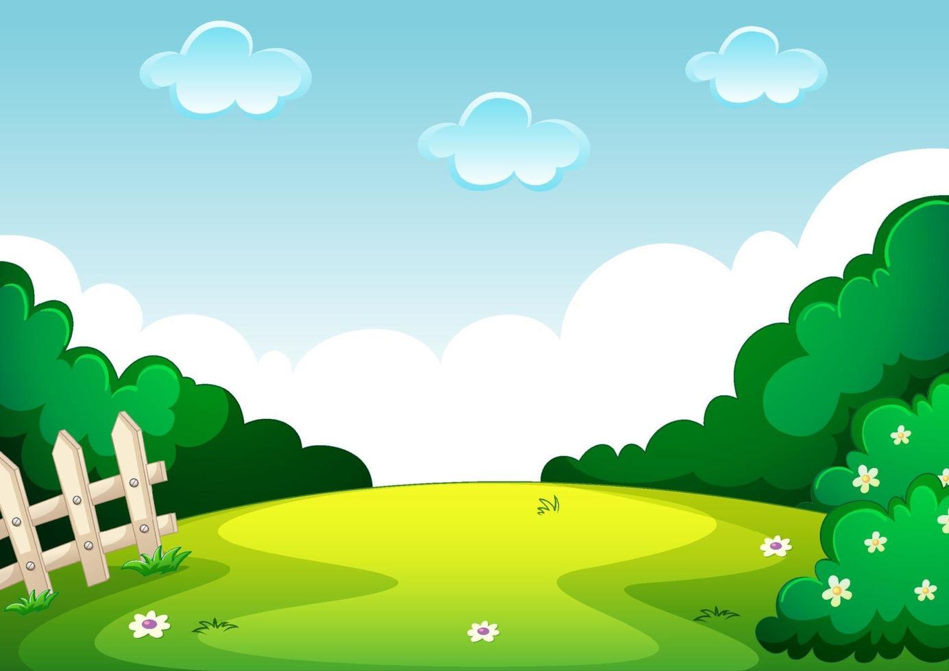 Empty park landscape scene vector