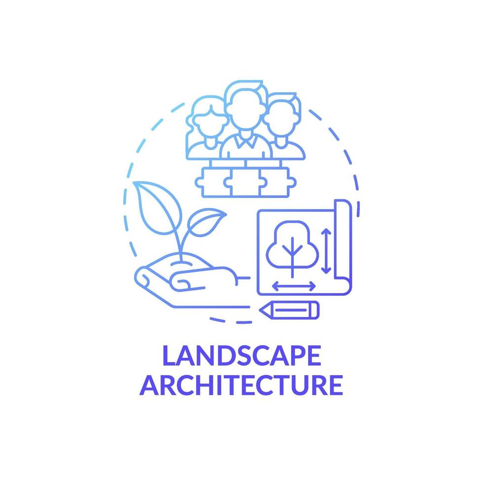 icono del concepto de arquitectura del paisaje vector