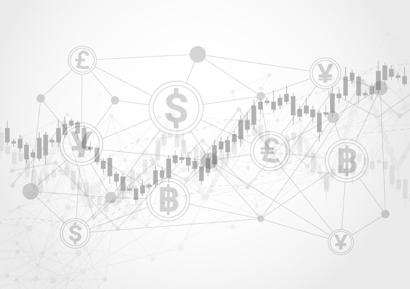 Gráfico del gráfico del palo de la vela del negocio del comercio de inversiones del mercado de valores en el diseño del fondo blanco punto alcista, tendencia del gráfico. ilustración vectorial vector