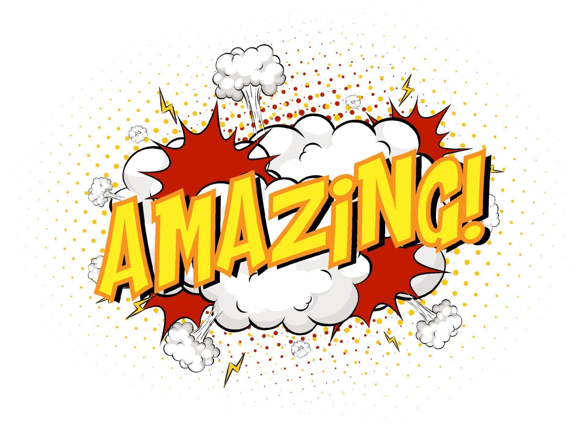 Word Amazing on comic cloud explosion background 2062707 Vector Art at