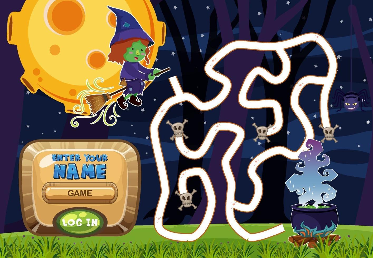 Maze puzzle game activity for children in fantasy theme vector