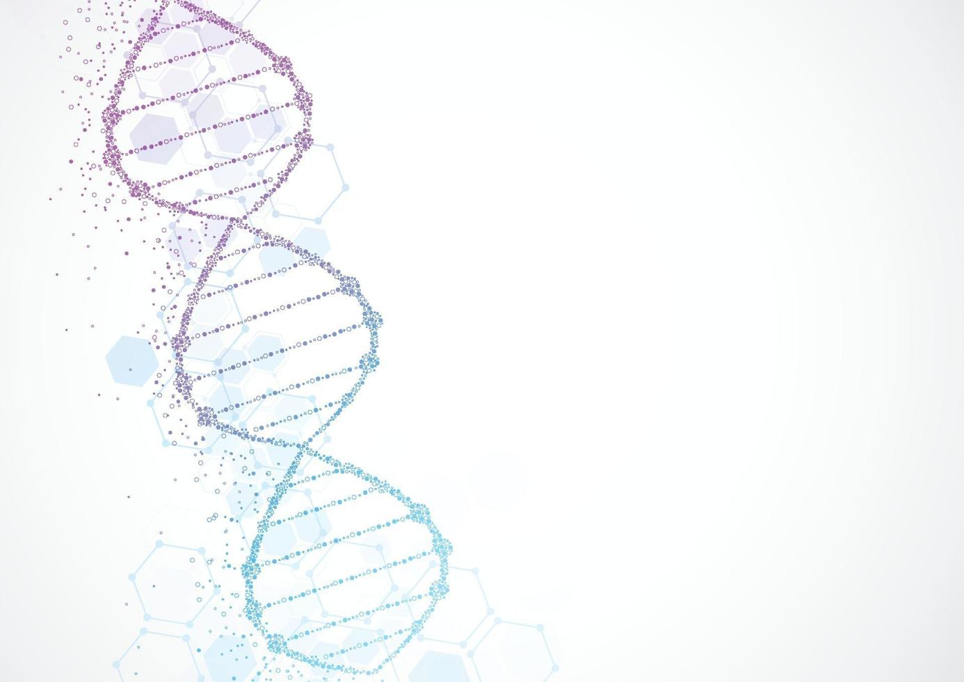 Science template, wallpaper or banner with a DNA molecules. vector