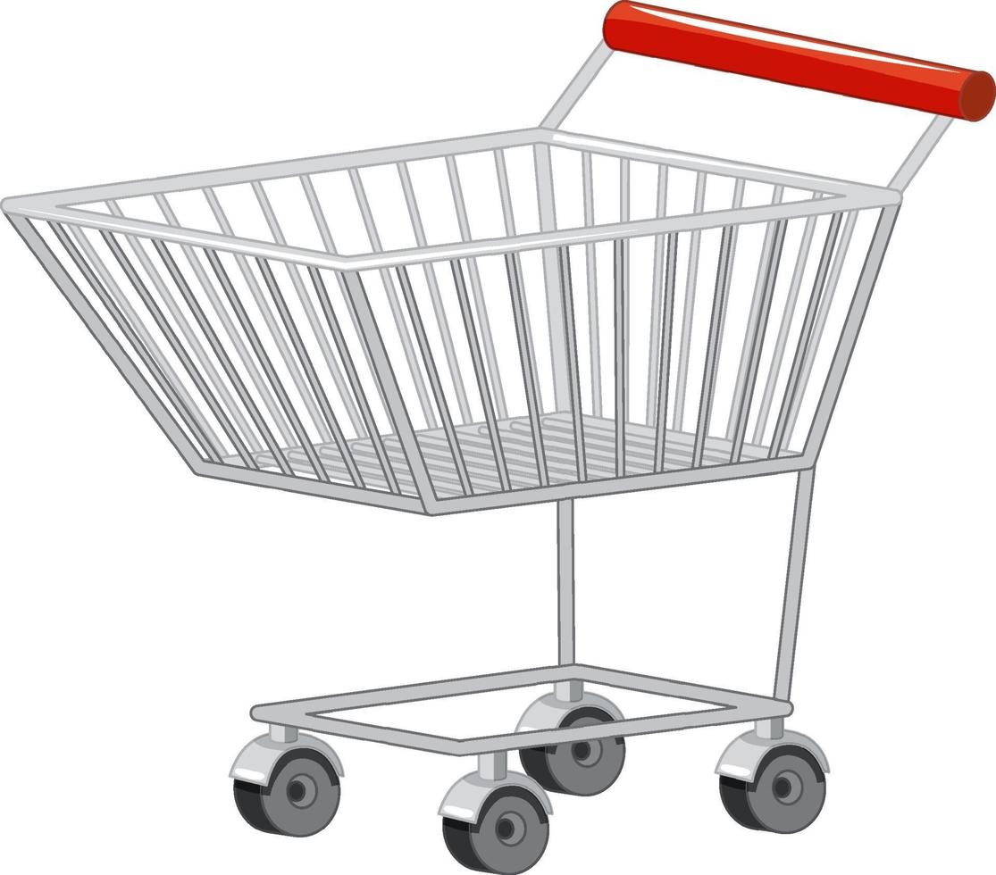 Blank shopping trolley cart isolated on white background vector