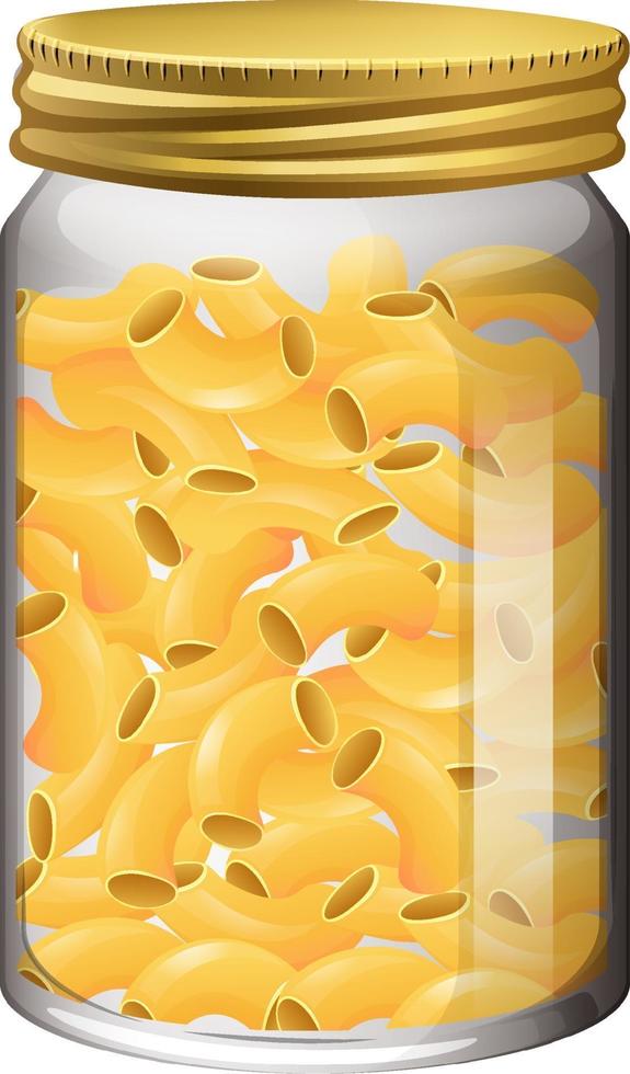 pasta en el frasco de vidrio vector