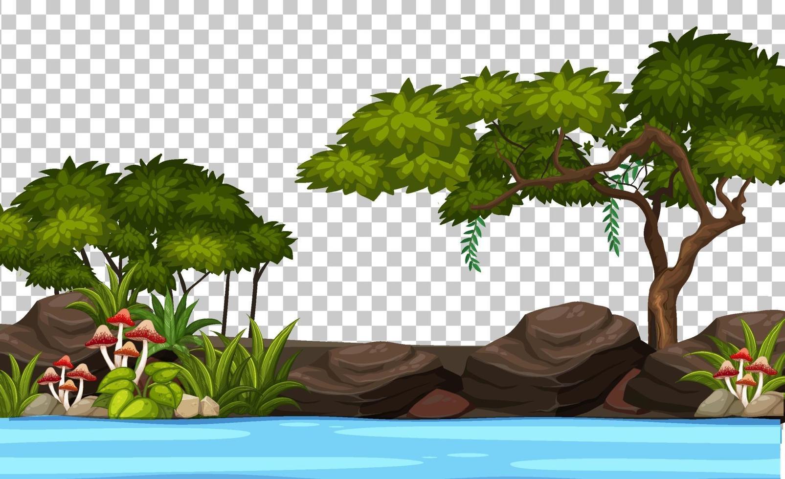 Blank nature garden with river scene landscape vector