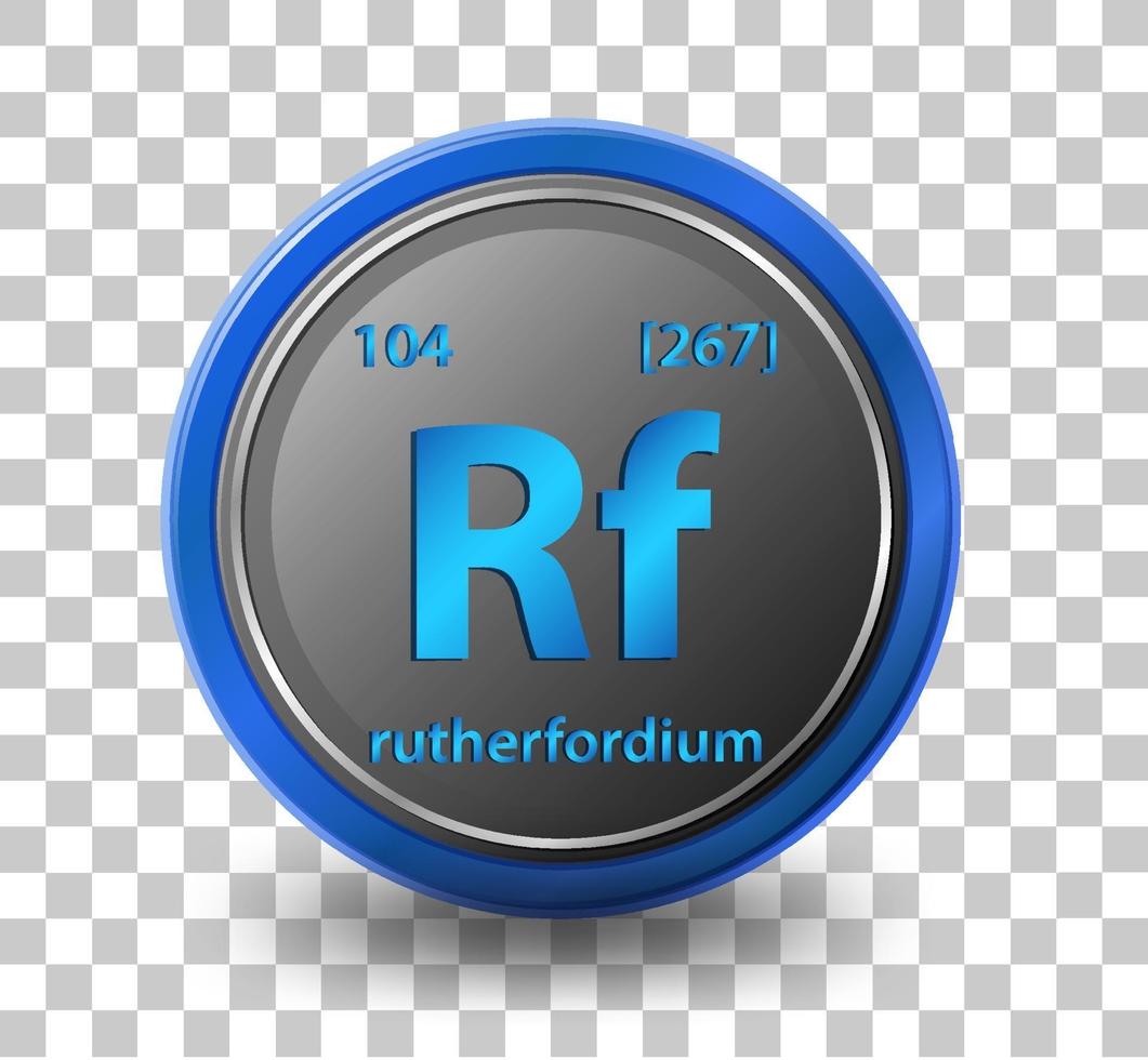 elemento químico rutherfordio vector