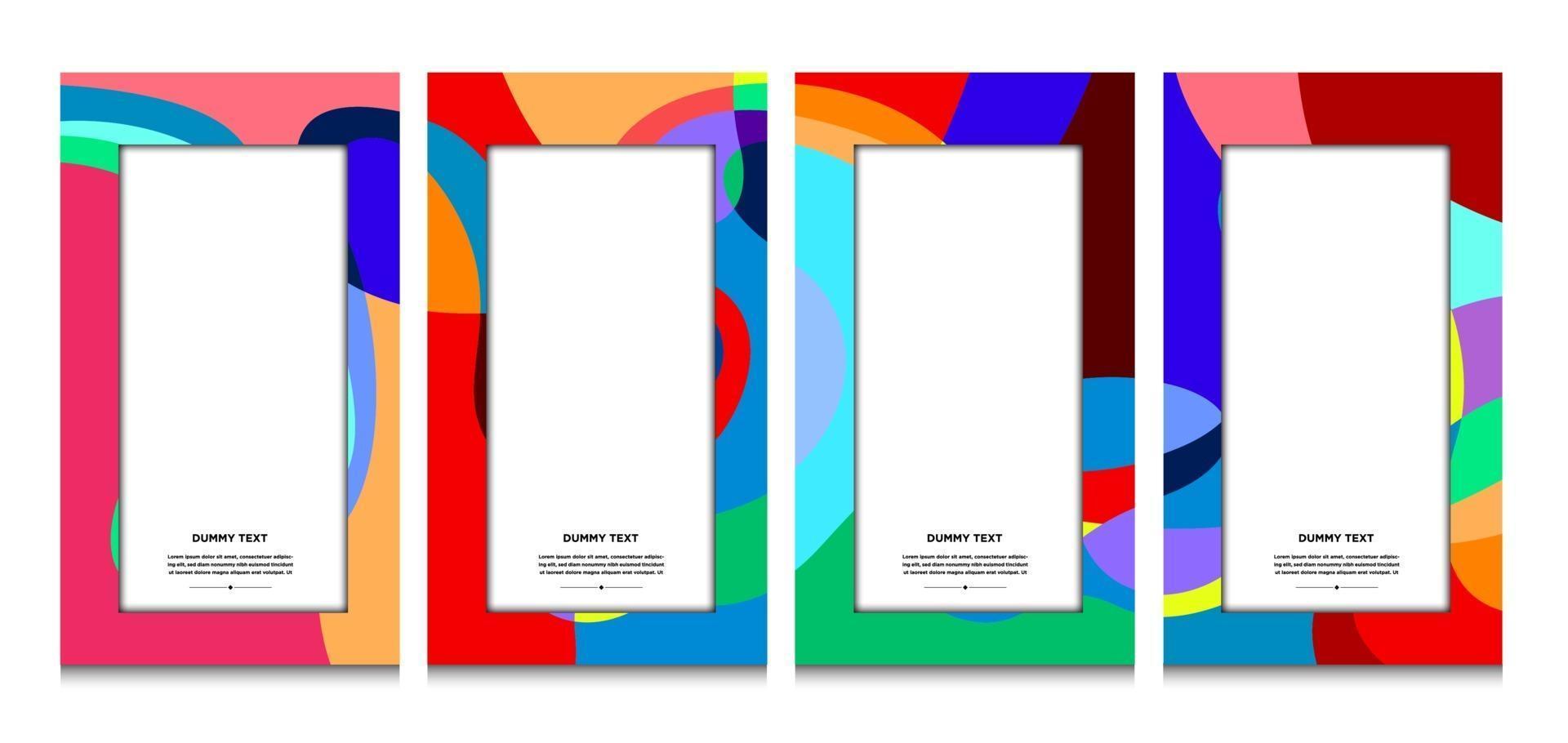 Vector colorful geometric curve frame and border background for Summer