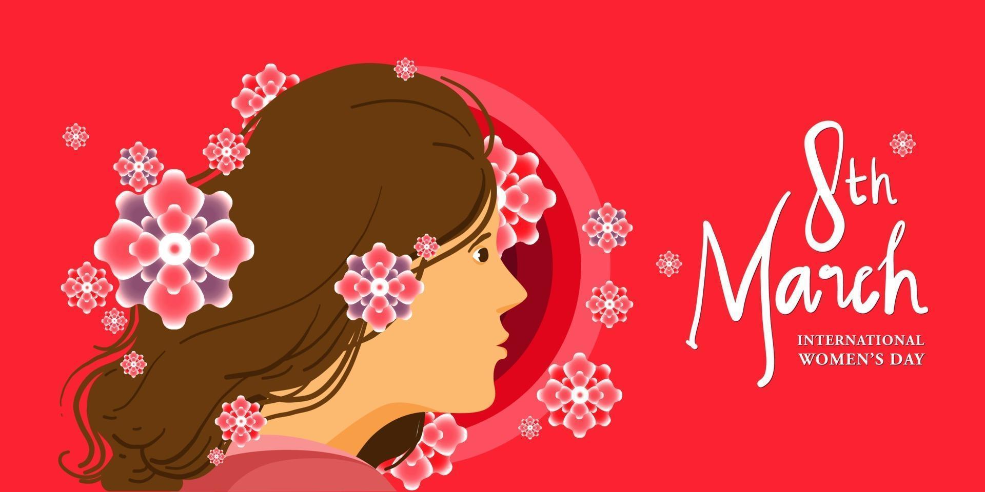 International women's day illustration for banner, poster, and social media vector