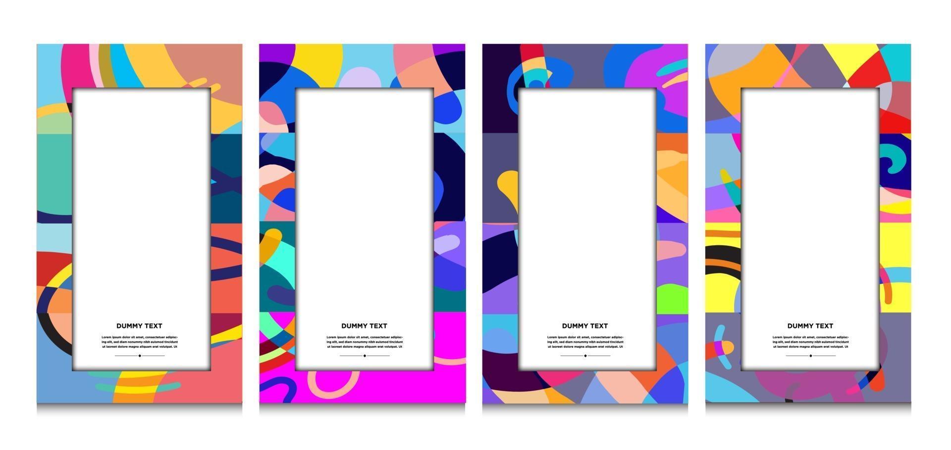 Vector colorful geometric curve frame and border background for Summer