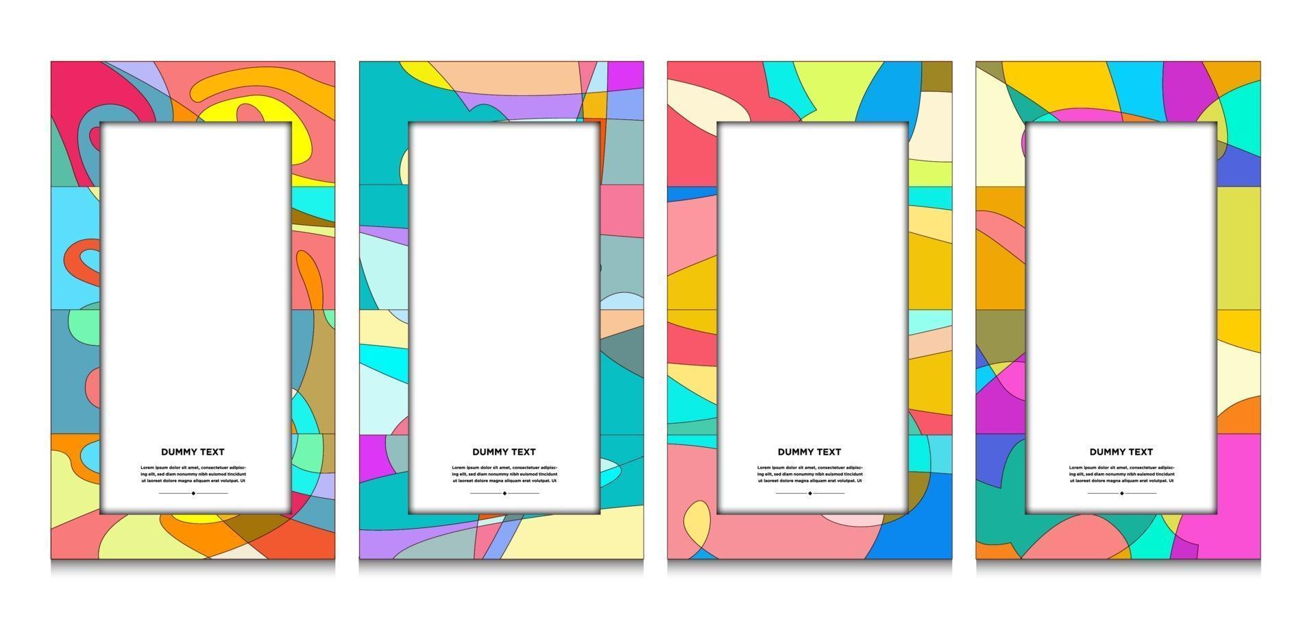 Vector colorful geometric curve frame and border background for Summer