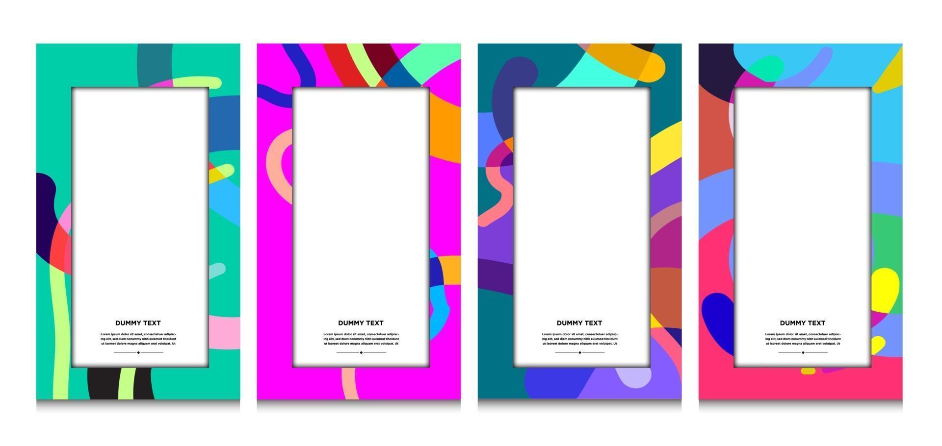 Vector colorful geometric curve frame and border background for Summer