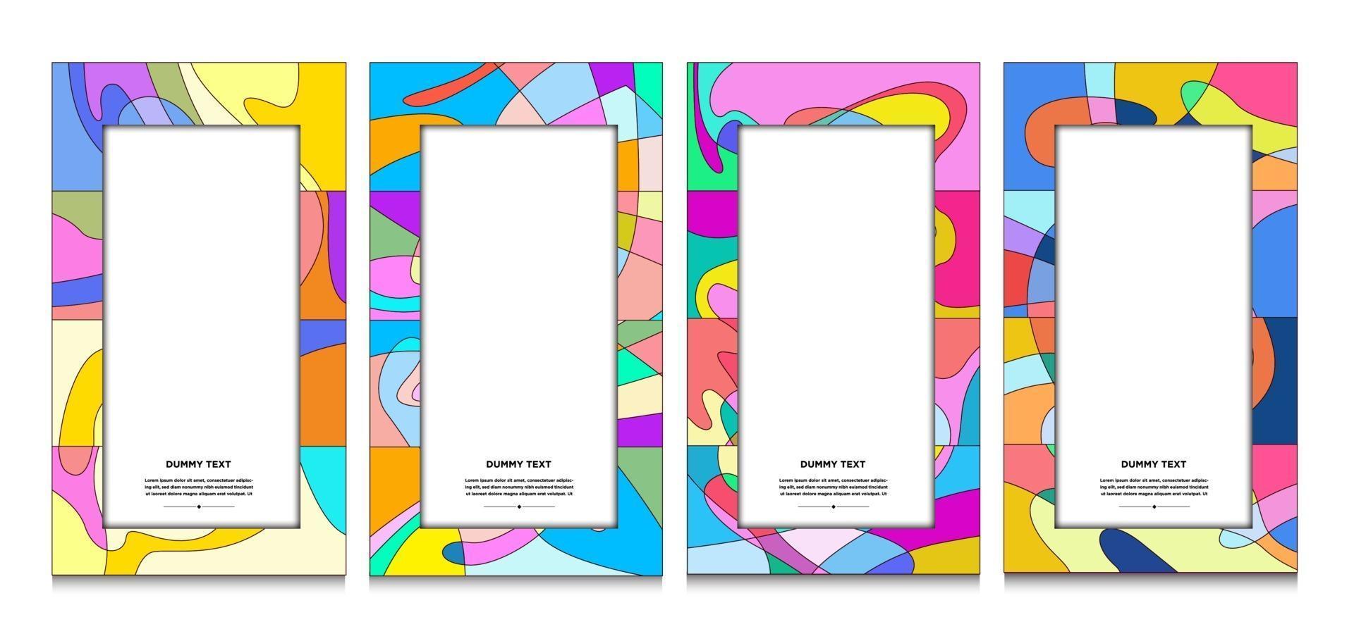 Vector colorful geometric curve frame and border background for Summer