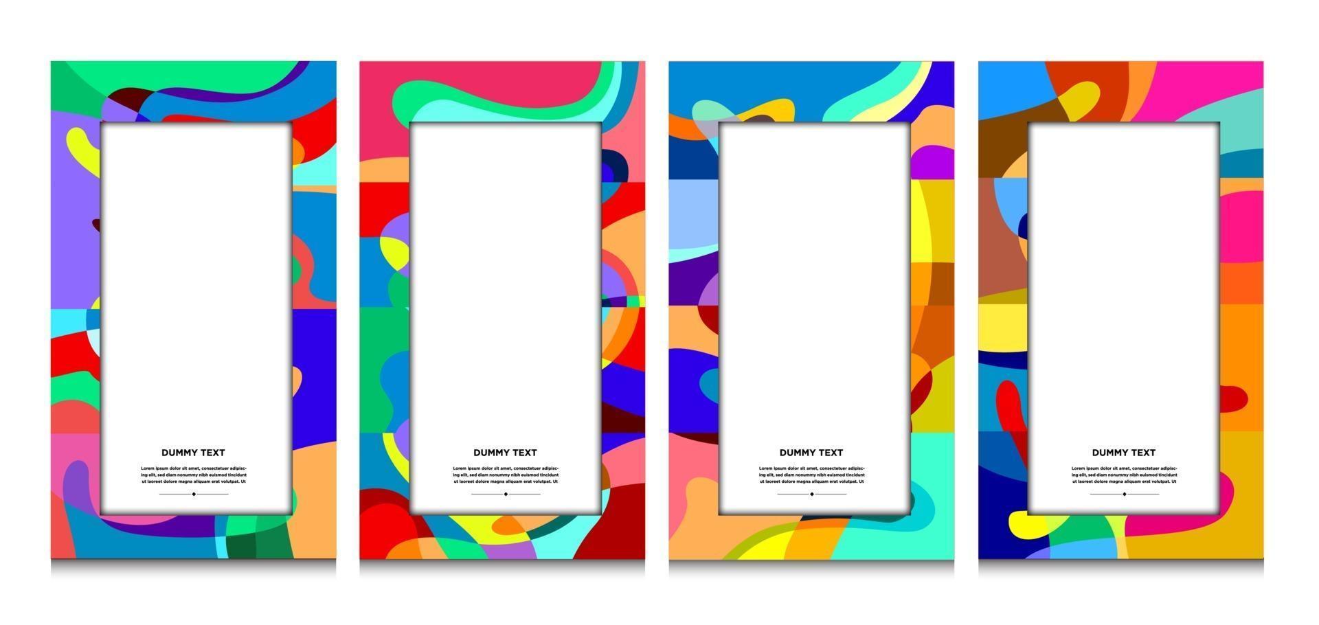 Vector colorful geometric curve frame and border background for Summer