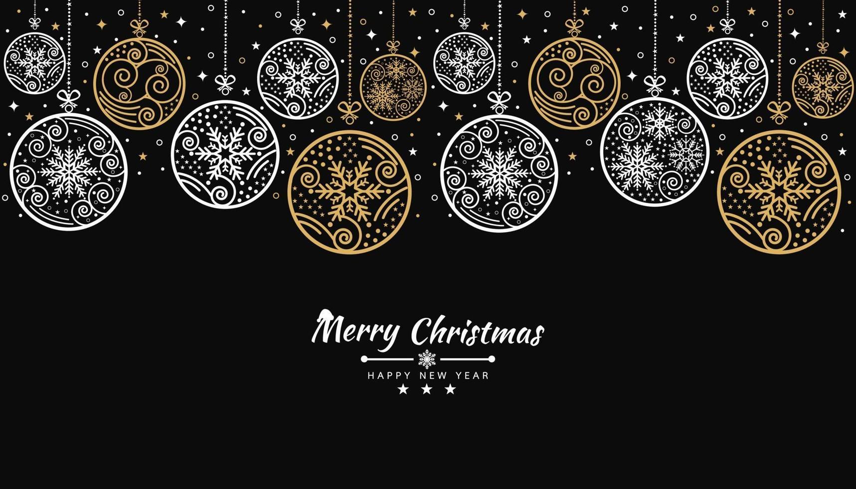 Merry Christmas background with Snowflake icons banner for cover, poster, card. Vector illustration