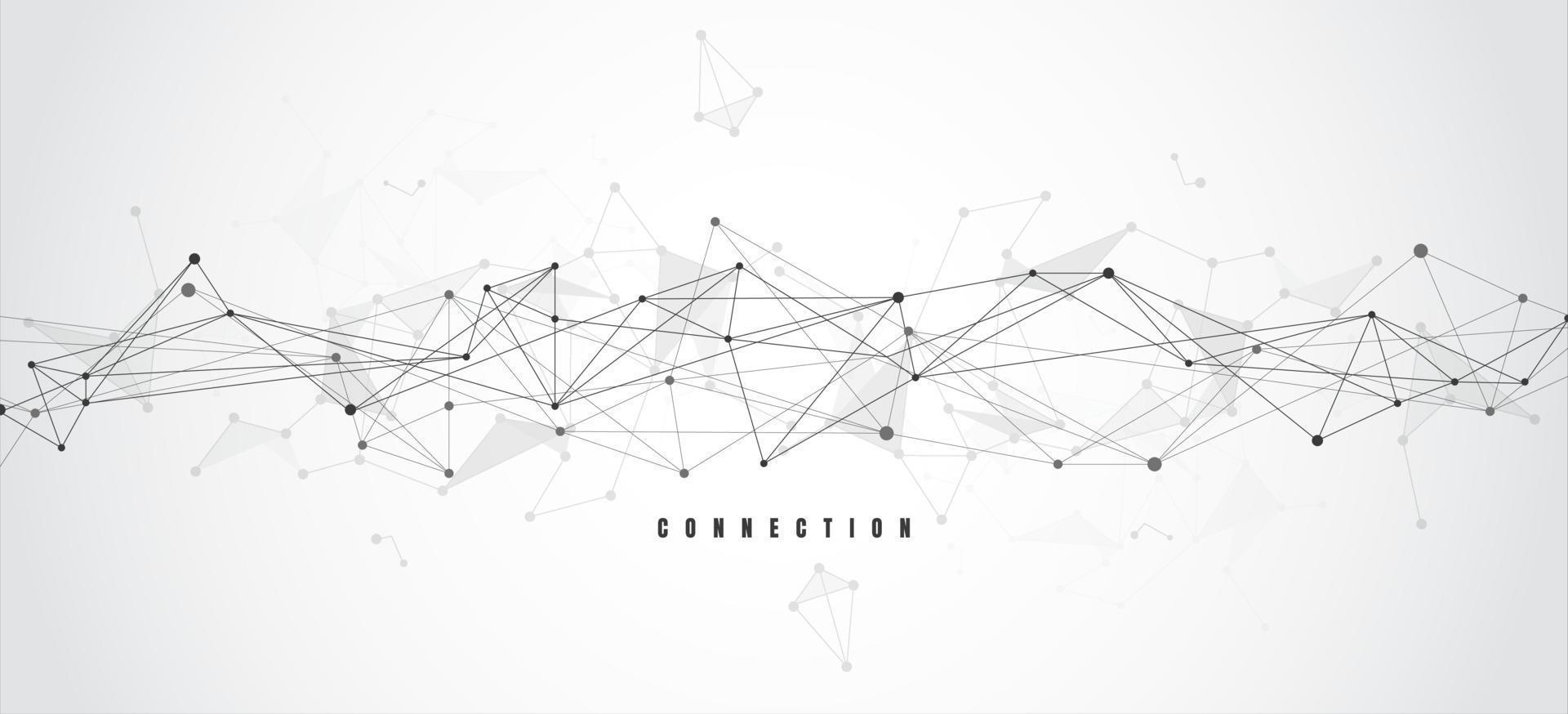 Abstract connecting dots and lines with geometric background. Modern technology connection science, Polygonal structure background. Vector illustration