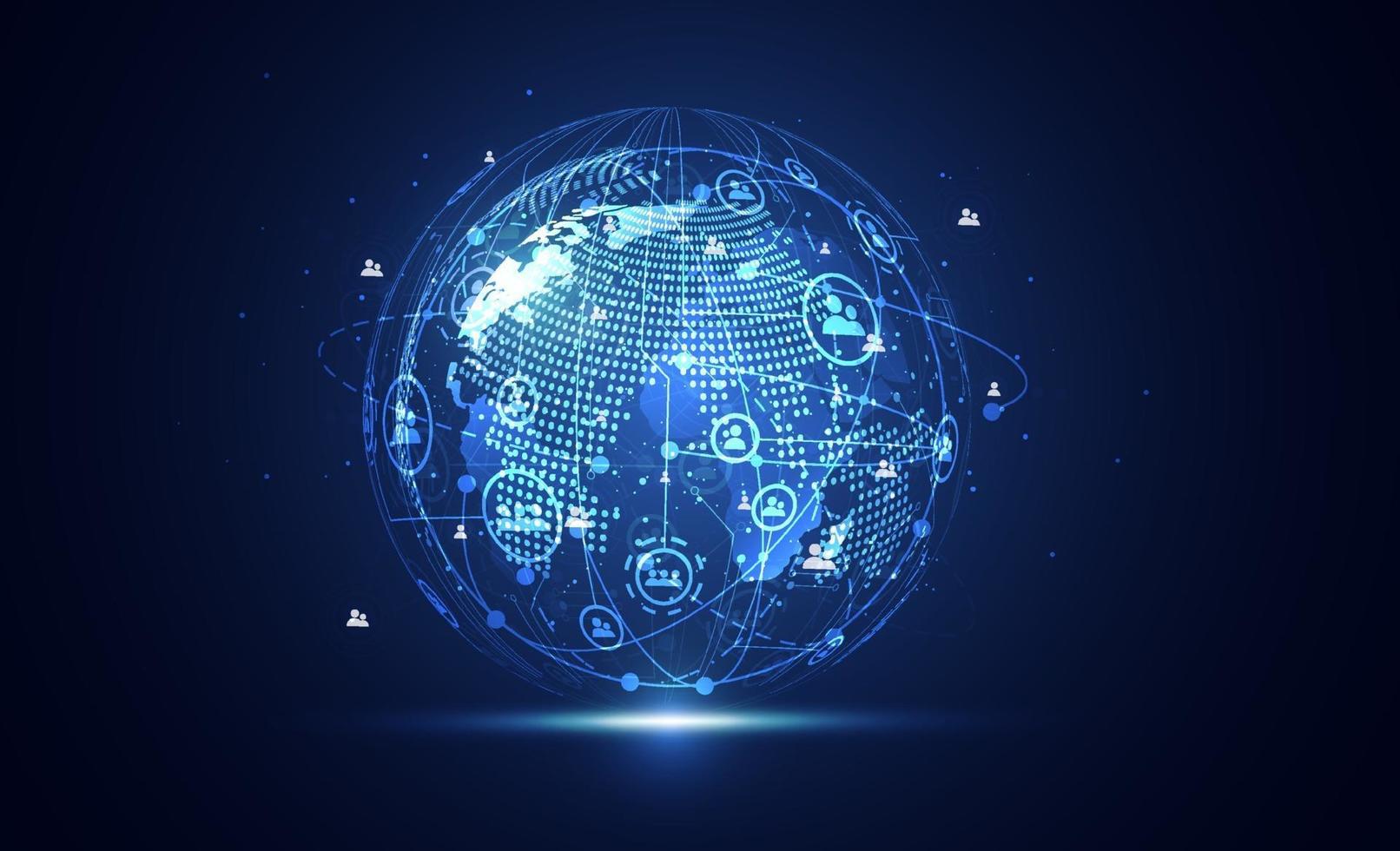 Global network connection. World map point and line composition concept of global business. Vector Illustration