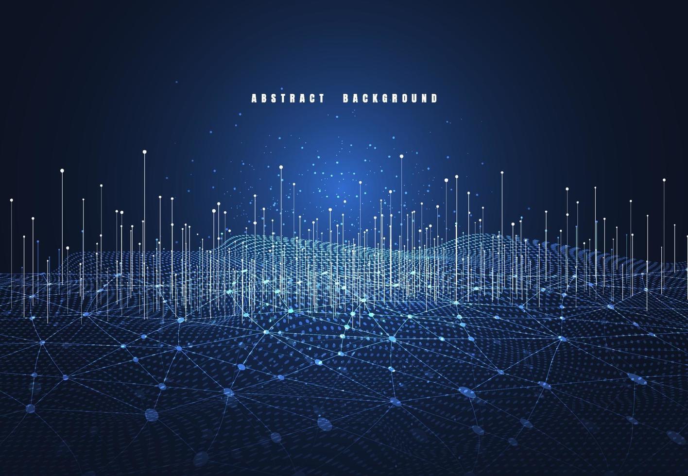 Abstract technology background with Big data. Internet connection, abstract sense of science and technology analytics concept graphic design. Vector illustration