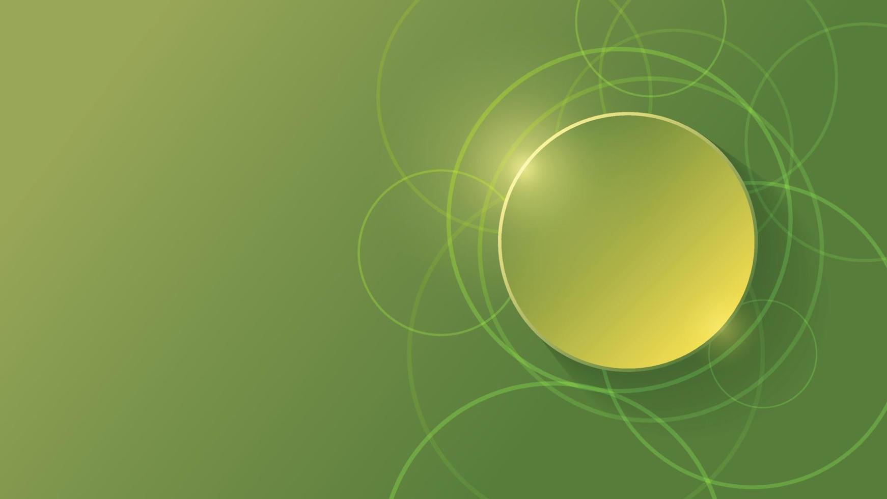 Abstract geometric background with green gradient circle background vector