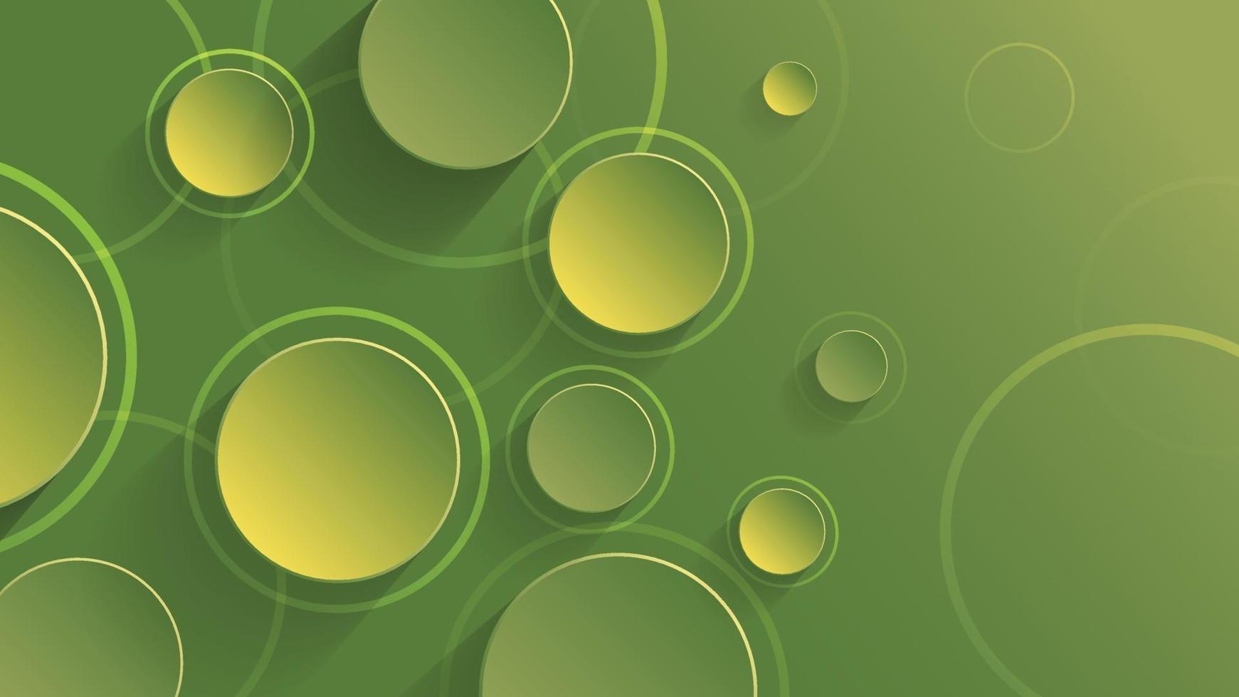 Abstract geometric background with green gradient circle background vector