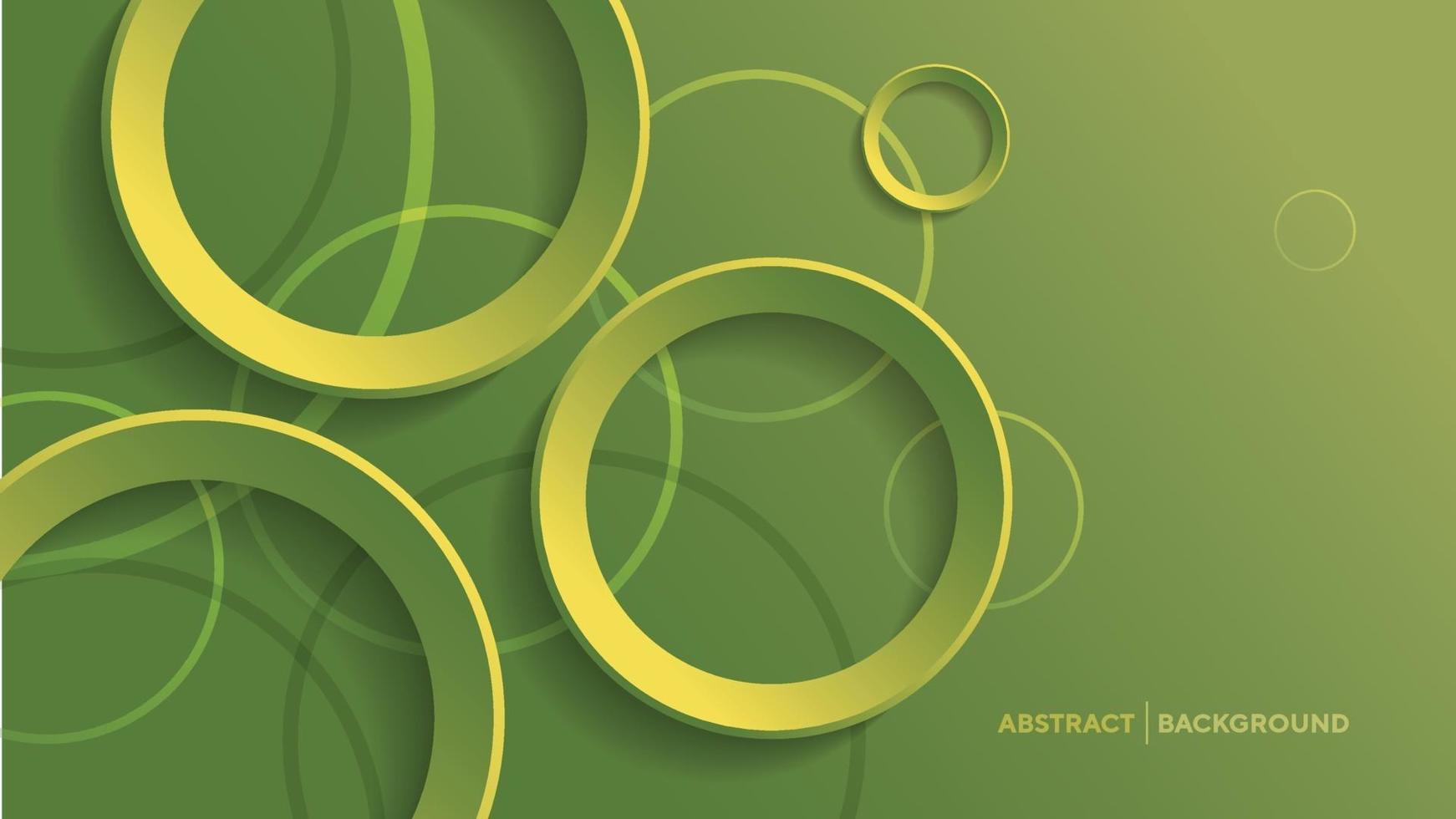 Abstract geometric background with green gradient circle background vector