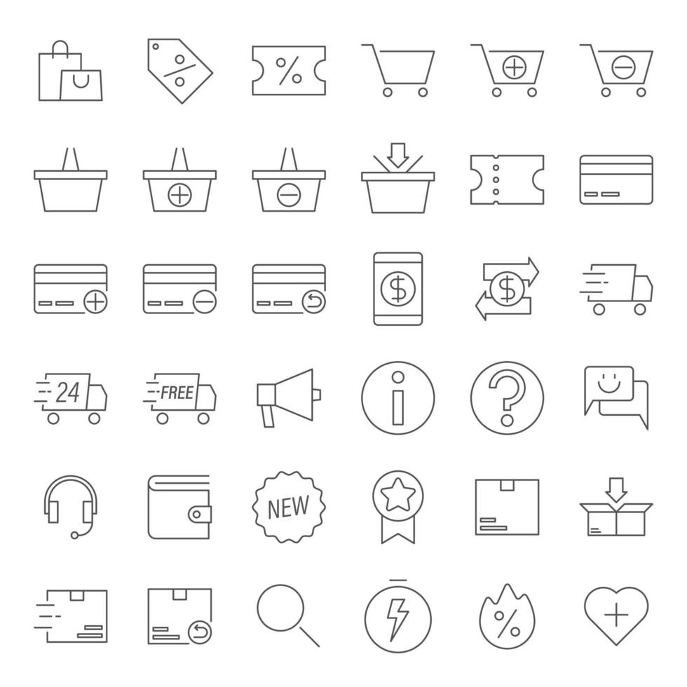 Outline E-commerce Icons vector