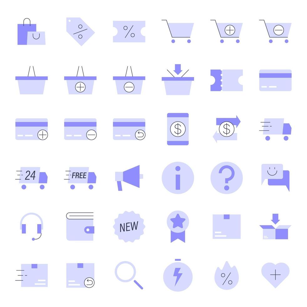 Flat E-commerce Icons vector