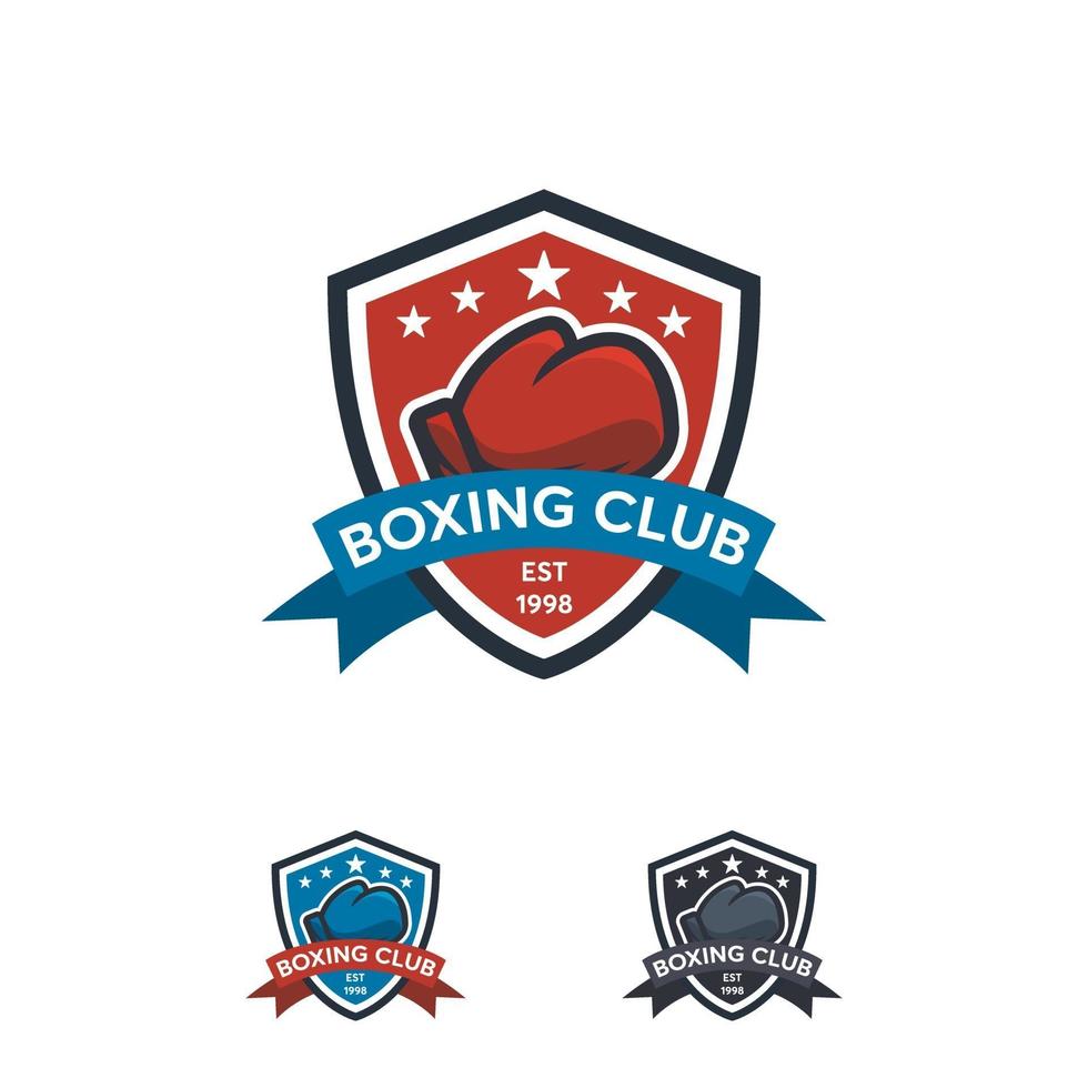 insignia de diseños de logotipo de deporte de boxeo, vector de campeonato de emblema