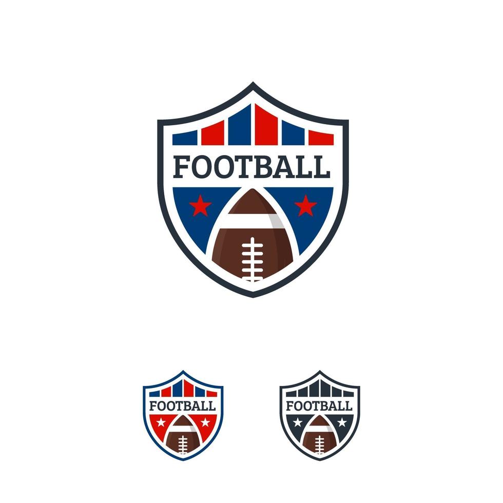 Plantilla de insignia de diseños de logotipo de fútbol americano, insignia de rugby vector