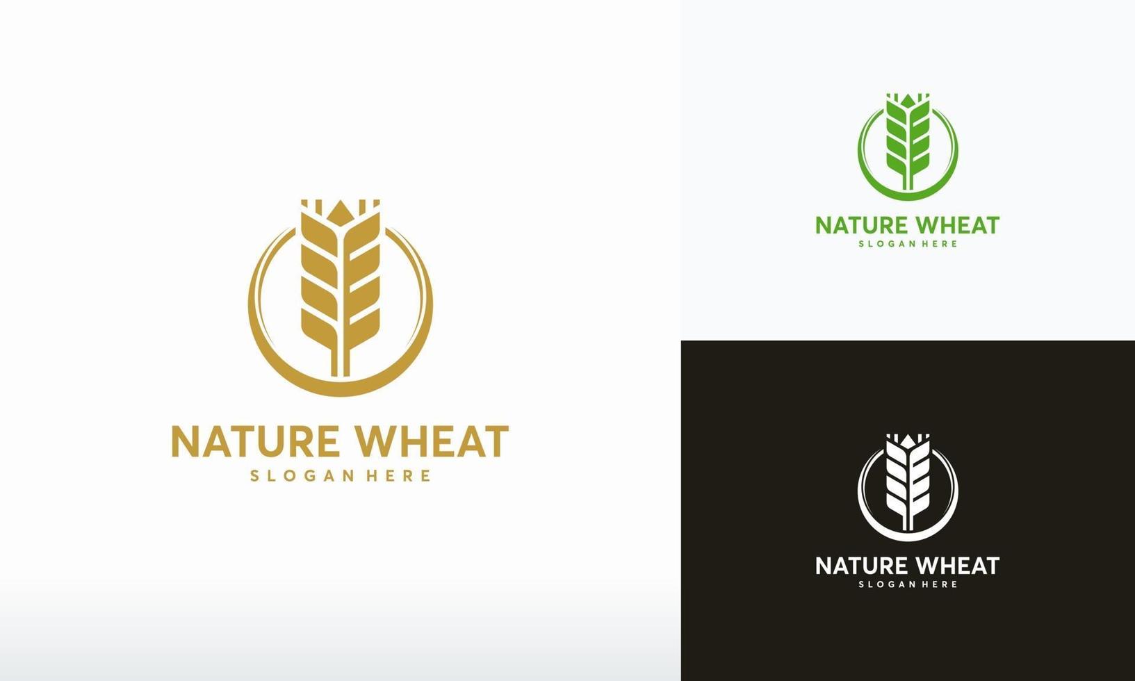 Organic Wheat Logo designs concept vector, Modern Wheat Grain symbol, Agriculture logo symbol vector