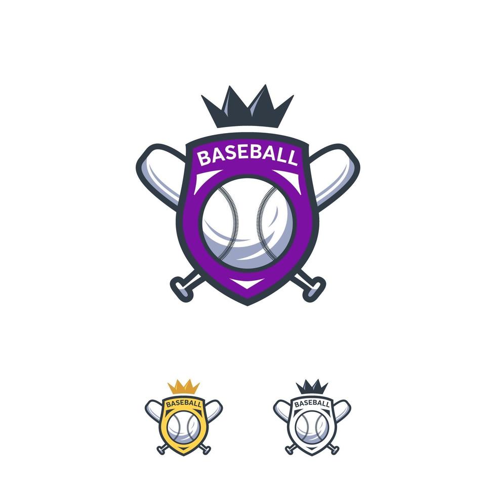 Plantilla de vector de insignia de diseños de logotipo de deporte de béisbol, logotipo de insignia deportiva profesional