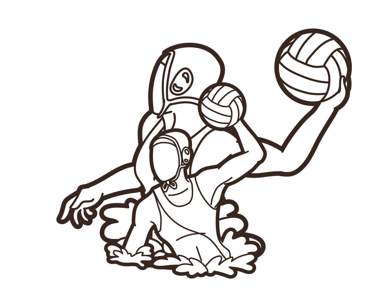 Water Polo Players Outline vector