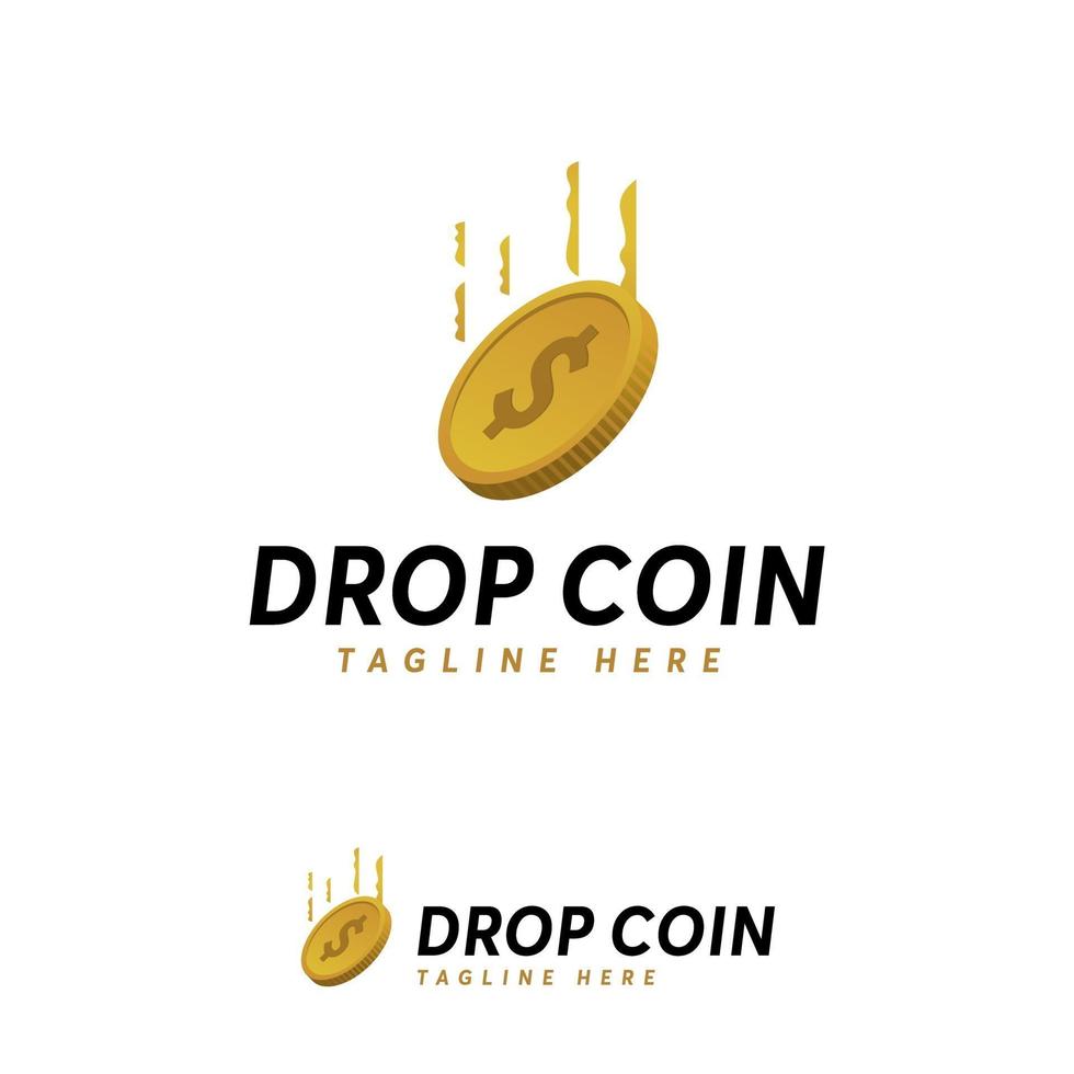Gold Coin logo designs concept vector, Coin Dollar logo template vector