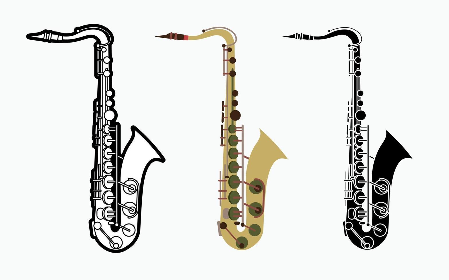 Instrumento musical de orquesta de saxofón vector