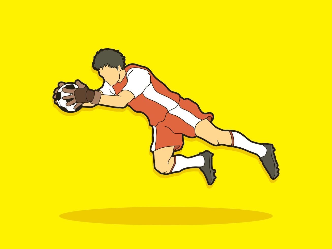 acción de portero de jugador de fútbol hombre vector