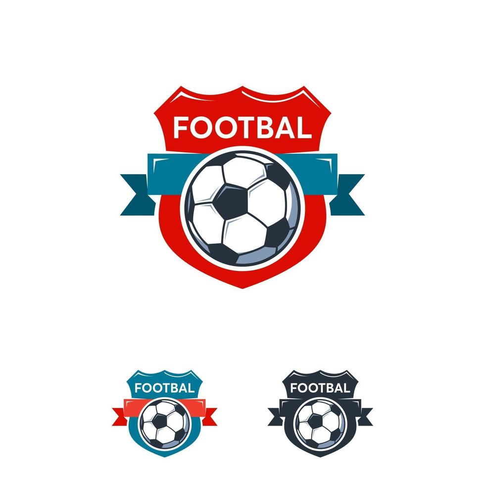 Plantilla de vector de insignia de diseños de logotipo de deporte de fútbol, logotipo de insignia de deportes de fútbol profesional