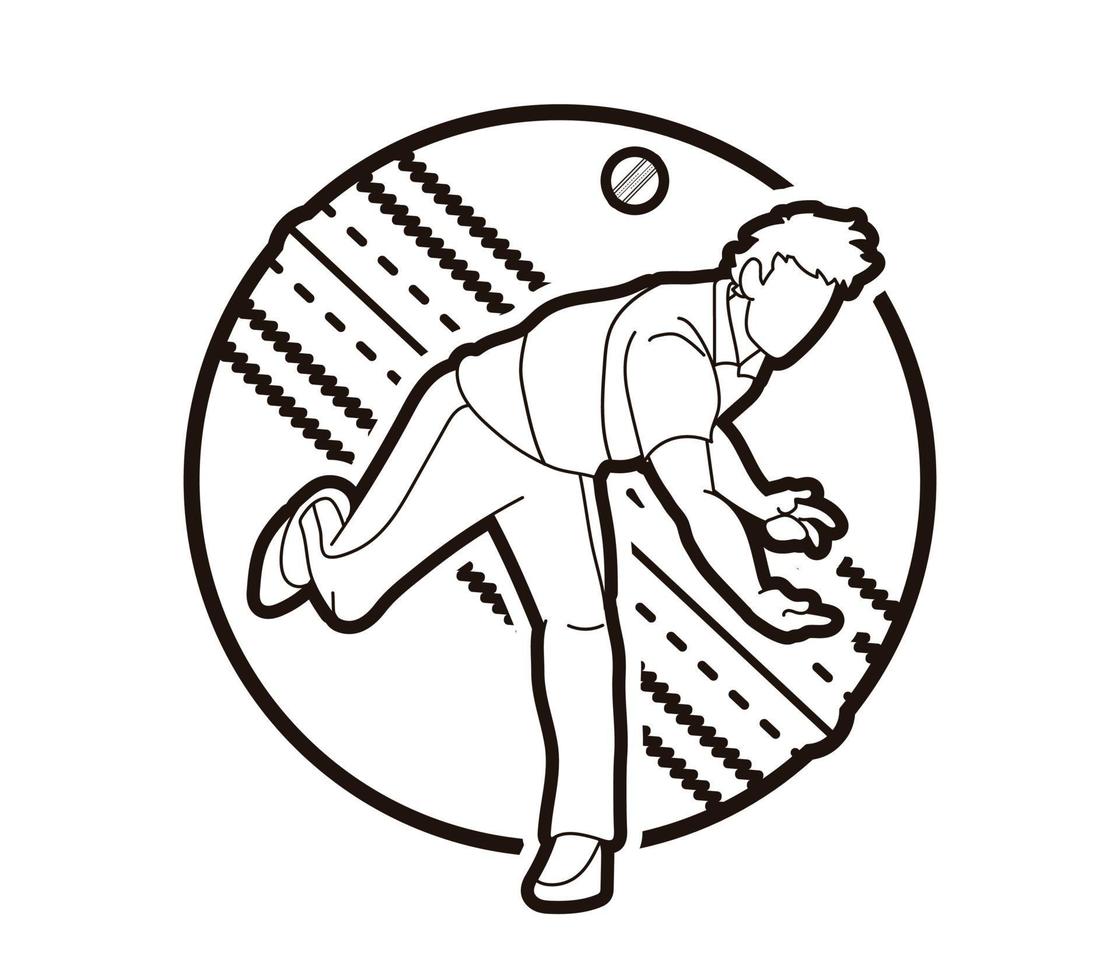 Cricket Player Throwing Ball vector