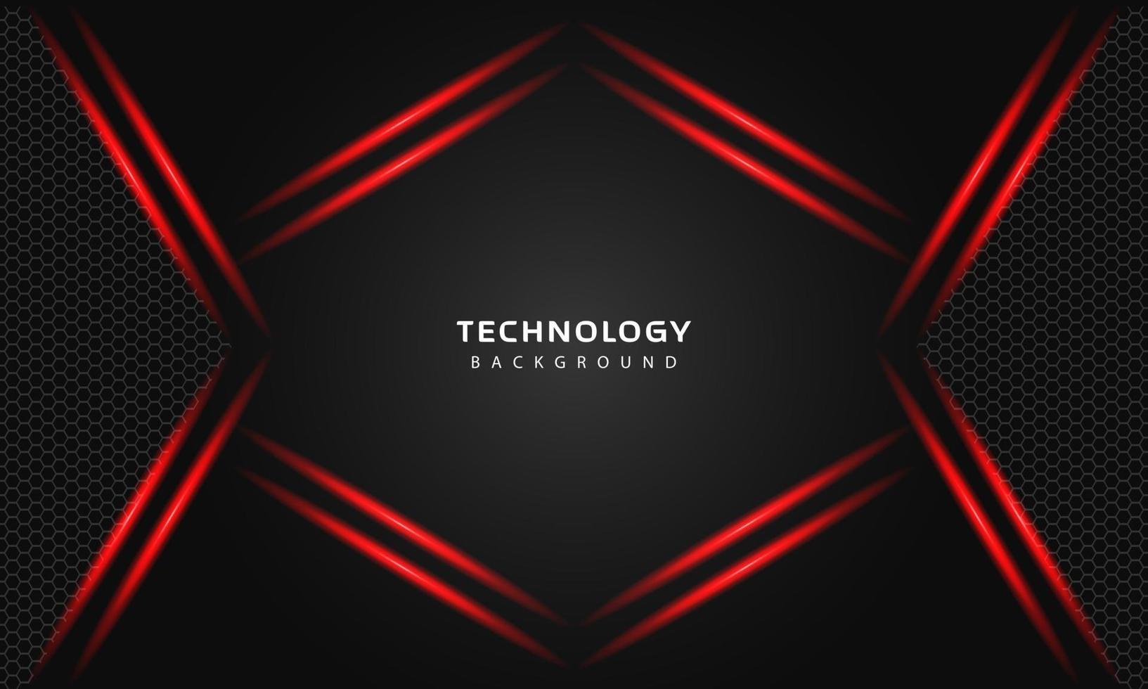 3D Overlap layers effect with red color light decoration. modern technology design template. vector