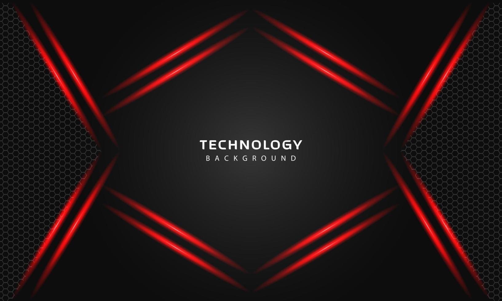 3D Overlap layers effect with red color light decoration. modern technology design template. vector