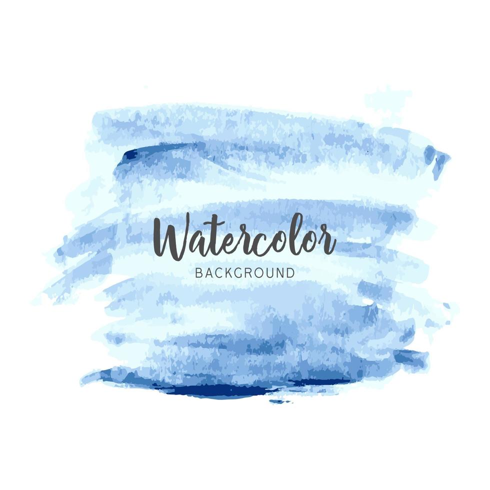 Blue color watercolor painted stain vector on white isolated background. Vector illustration