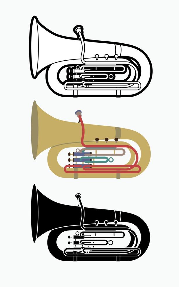 tuba orquesta instrumento musical vector