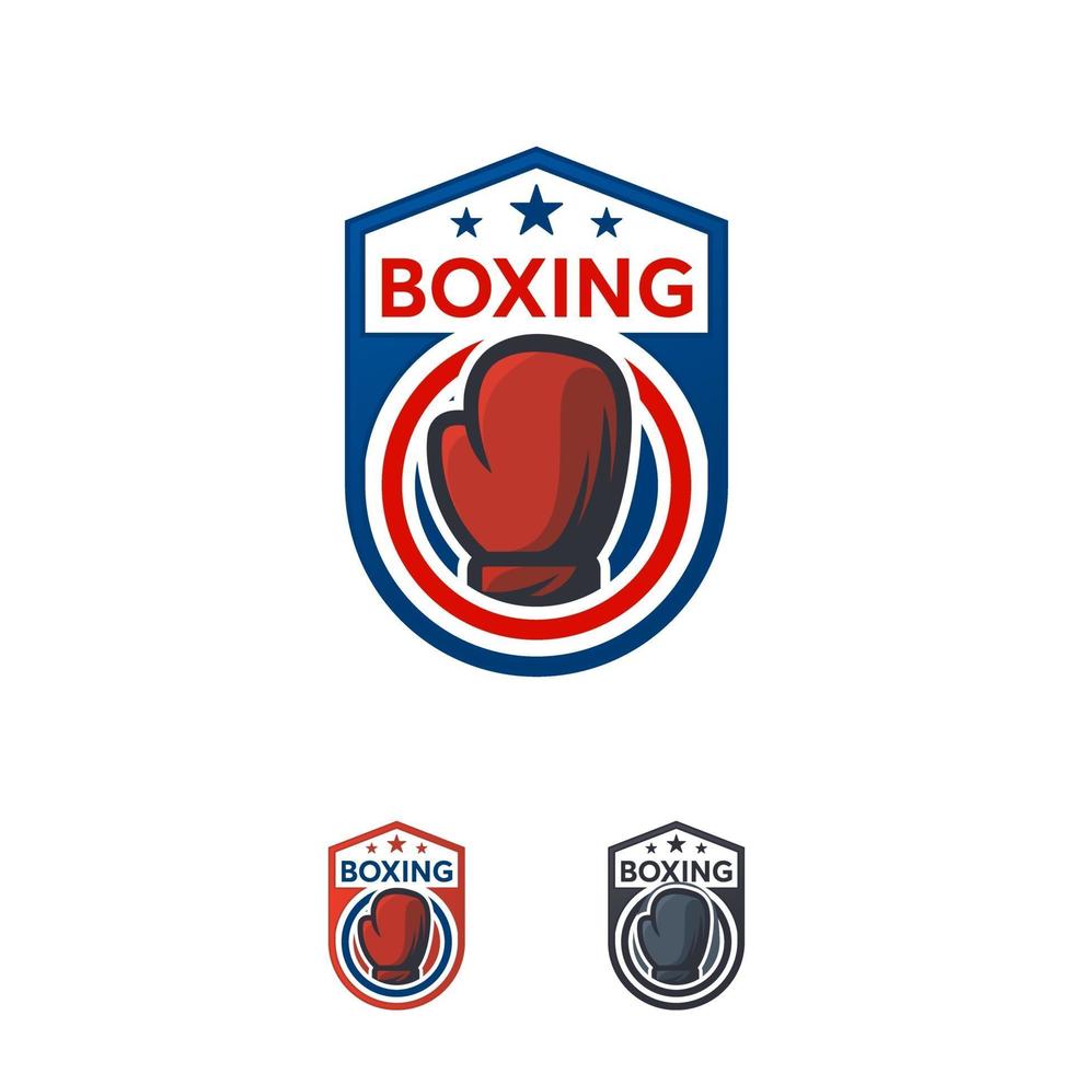 insignia de diseños de logotipo de deporte de boxeo, vector de campeonato de emblema