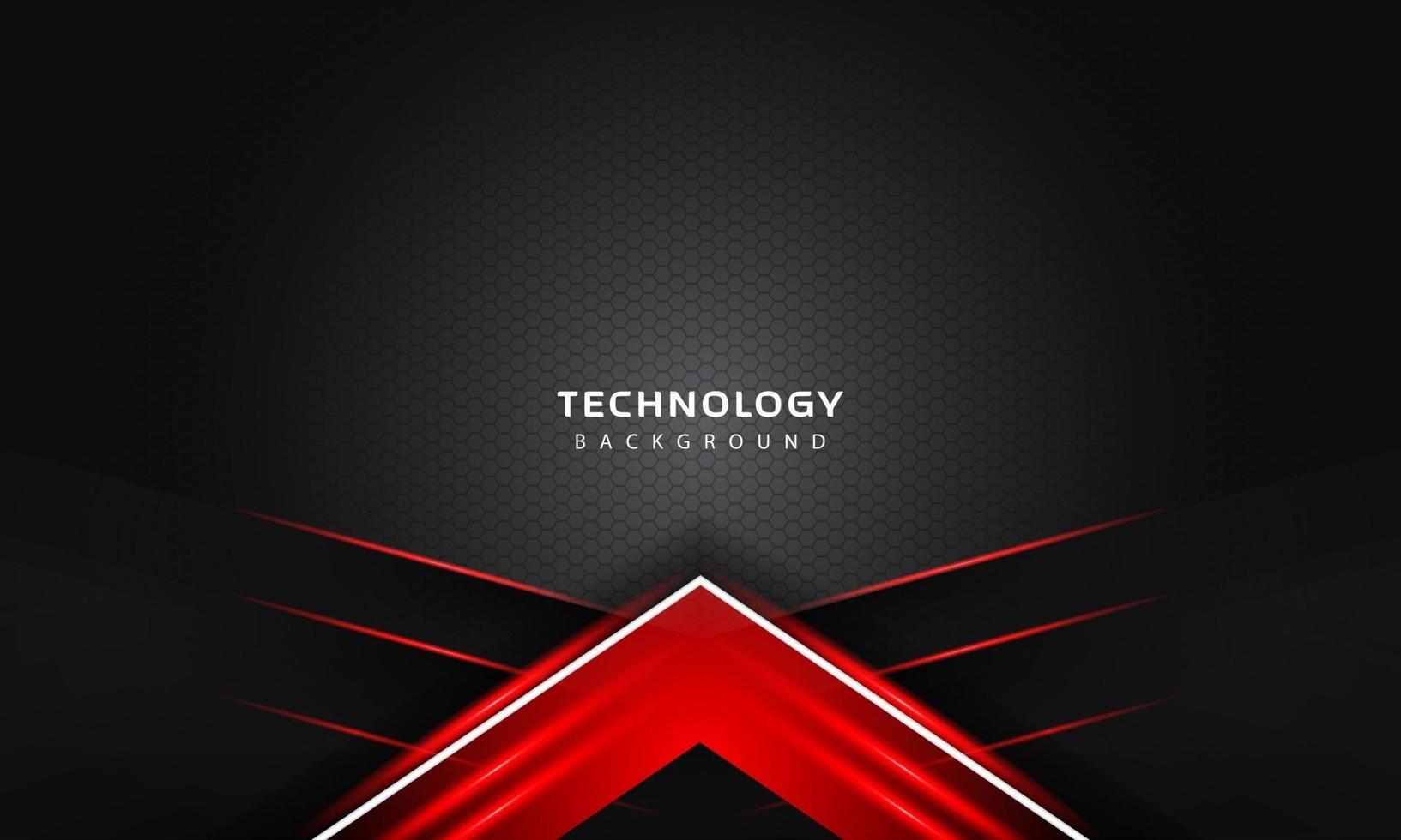 3D Overlap layers effect with red color light decoration. modern technology design template. vector