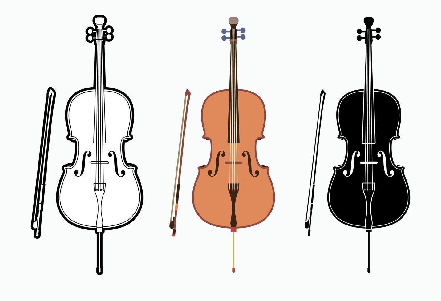 violonchelo orquesta instrumento musical vector